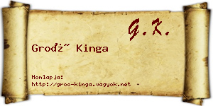 Groó Kinga névjegykártya